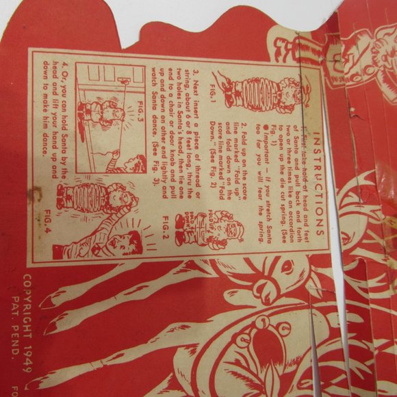 lot 3 Vintage Christmas Sears Happi Time Toy Town Santa Cardboard Display - Picture 8 of 8